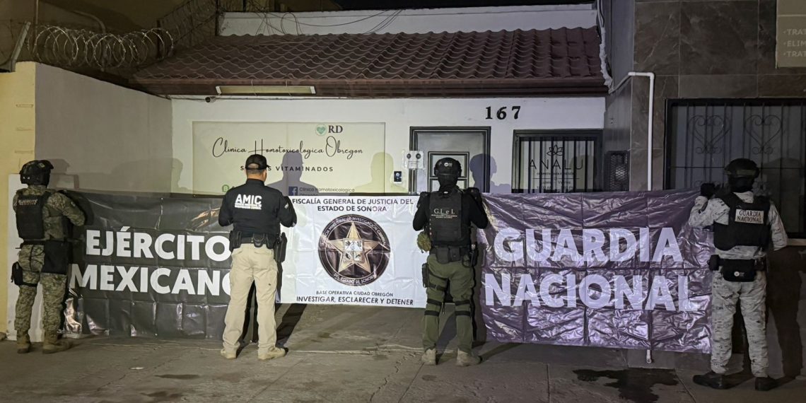 FGJES ejecuta cateo en Ciudad Obregón y asegura soluciones intravenosas e indicios relevantes relacionados a decesos por aplicación de sueros