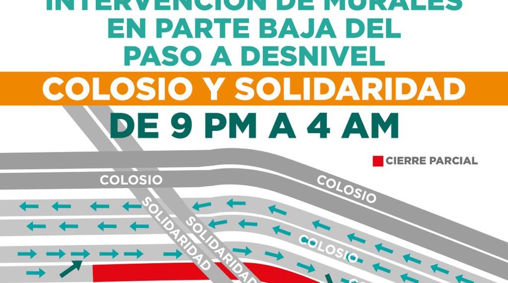 Iniciarán trabajos de intervención de mural en paso a desnivel Colosio y Solidaridad a partir de este domingo 19