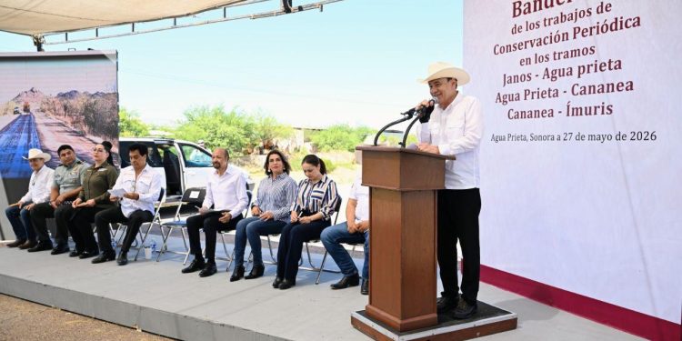 Durazo y Sheinbaum mejoran conectividad en el norte de Sonora con rehabilitación de carreteras