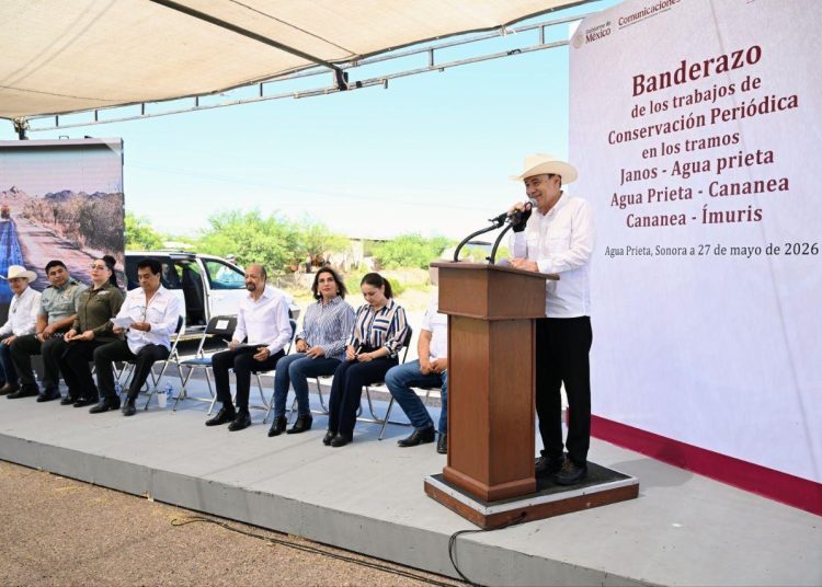 Durazo y Sheinbaum mejoran conectividad en el norte de Sonora con rehabilitación de carreteras