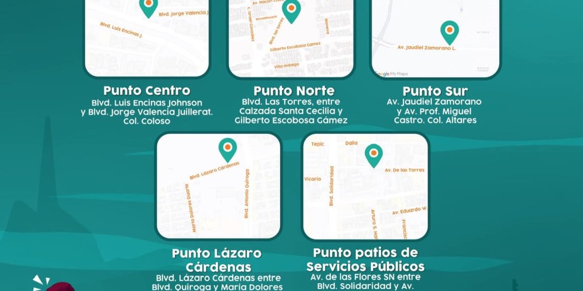 Invita Gobierno Municipal a utilizar los cinco puntos fijos para depositar basura