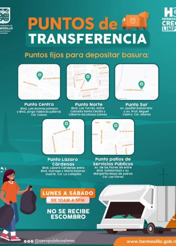 Invita Gobierno Municipal a utilizar los cinco puntos fijos para depositar basura
