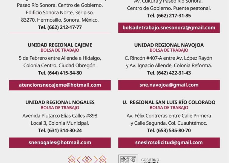 Gobierno de Sonora promueve vacantes de empleo a través del SNE en San Luis Río Colorado