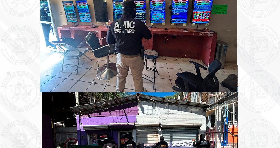 FGJES ejecuta cateo y asegura pantallas de juegos de azar en Nogales