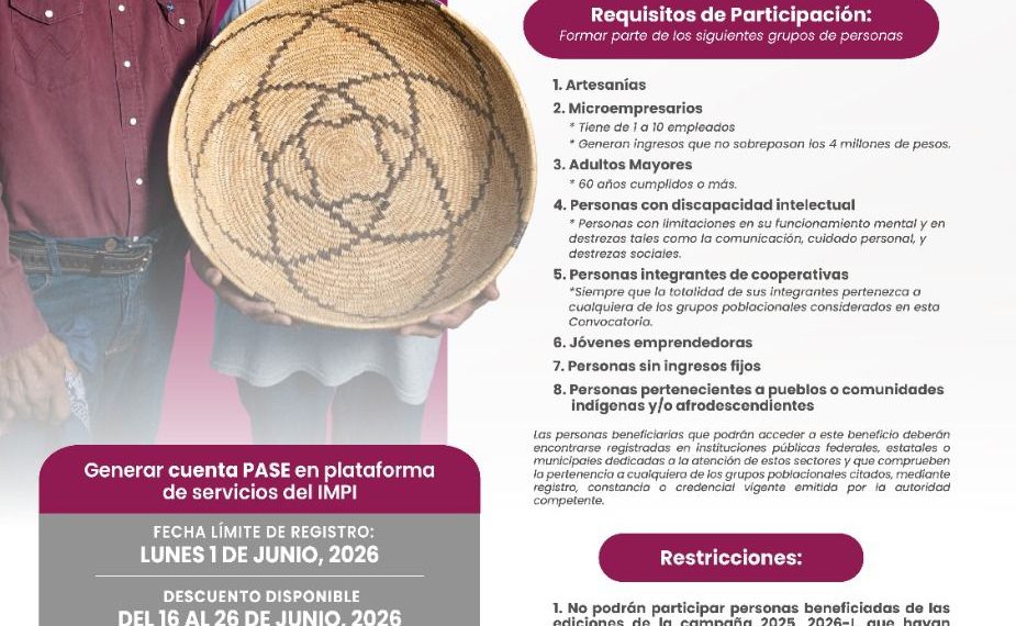 Gobierno de Sonora promueve registro de marcas con tarifas preferenciales para sectores prioritarios
