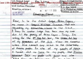 Envía ‘El Chapo’ séptima carta a juez de EU