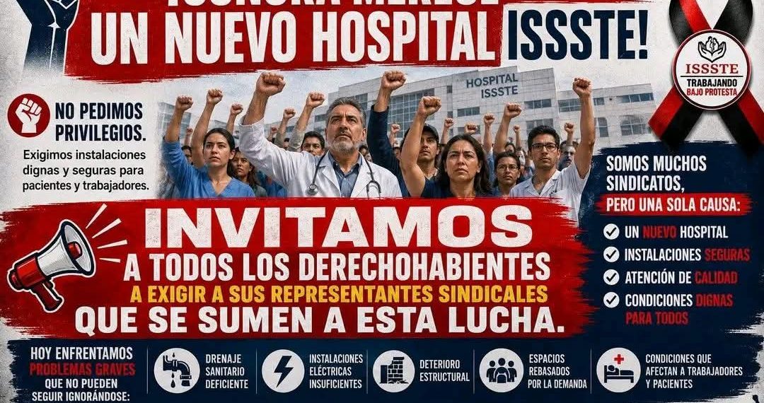 Trabajadores en contra del sindicato del ISSSTE en Sonora