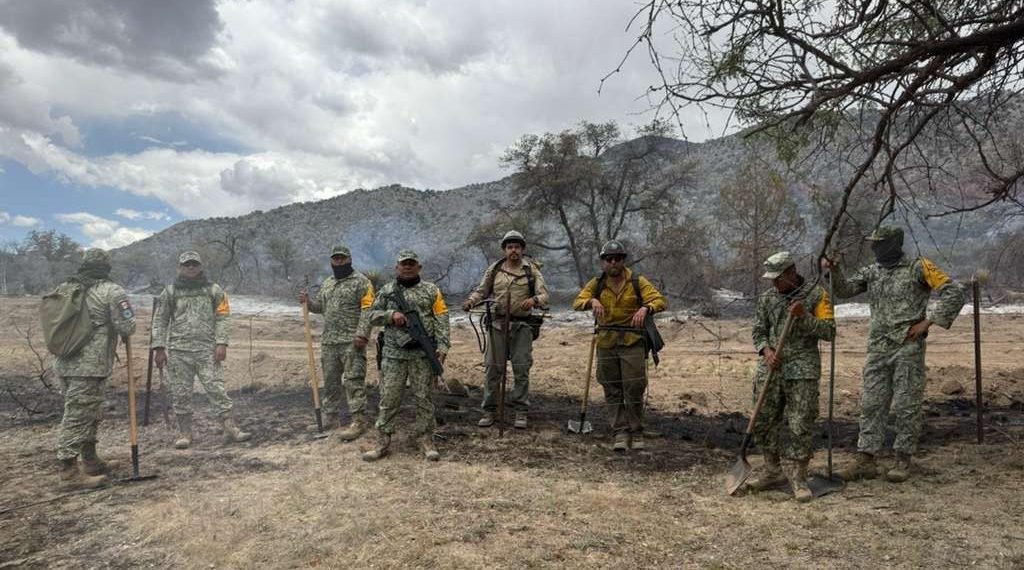 Gobierno de Sonora coordina esfuerzos binacionales para combatir incendio forestal Benton en la frontera Sonora-Arizona