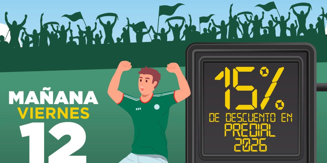 Invita Tesorería Municipal a aprovechar descuento especial en predial tras triunfo de México