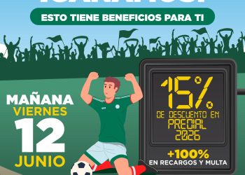 Invita Tesorería Municipal a aprovechar descuento especial en predial tras triunfo de México