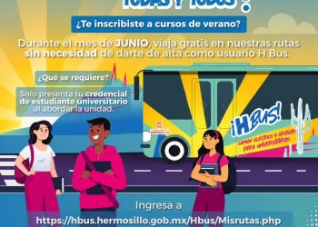 Con el esquema “H Bus para Todas y Todos” se ofrecen traslados a estudiantes universitarios durante verano