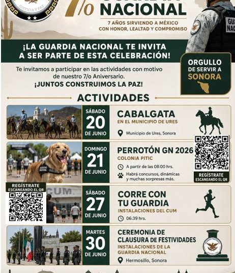 Invita Guardia Nacional a celebrar su 7.º aniversario en Sonora