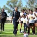 Sheinbaum convive con niñas y niños en cancha del Mundial Social