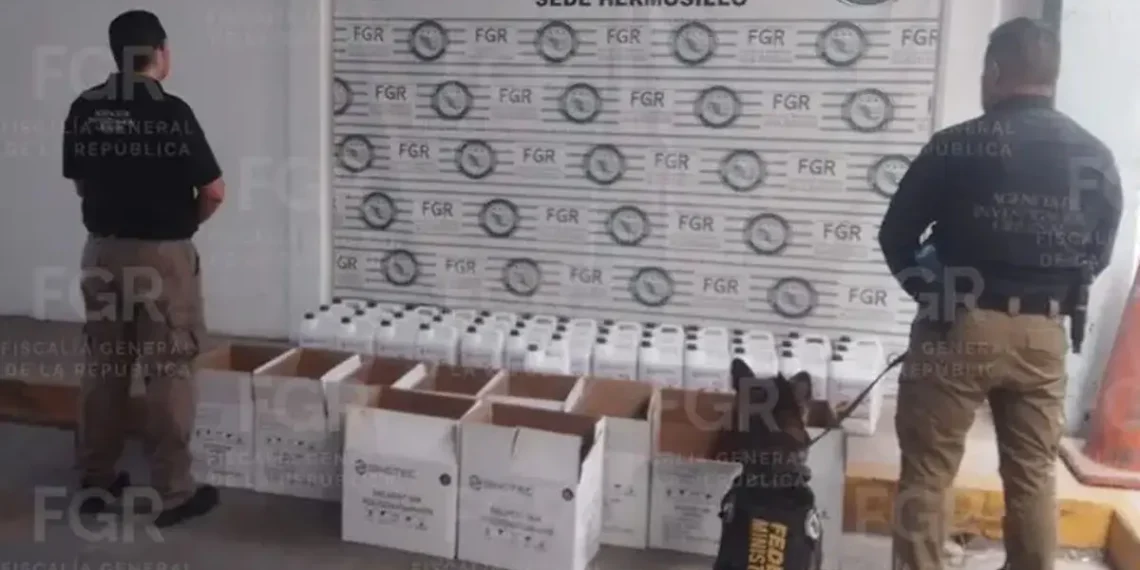 Decomisan “crystal” en paquetería de Hermosillo