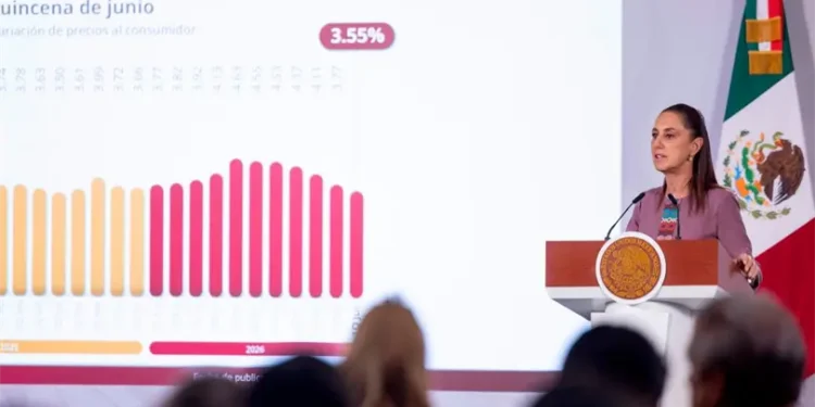 Sheinbaum presume baja inflación y fortaleza económica
