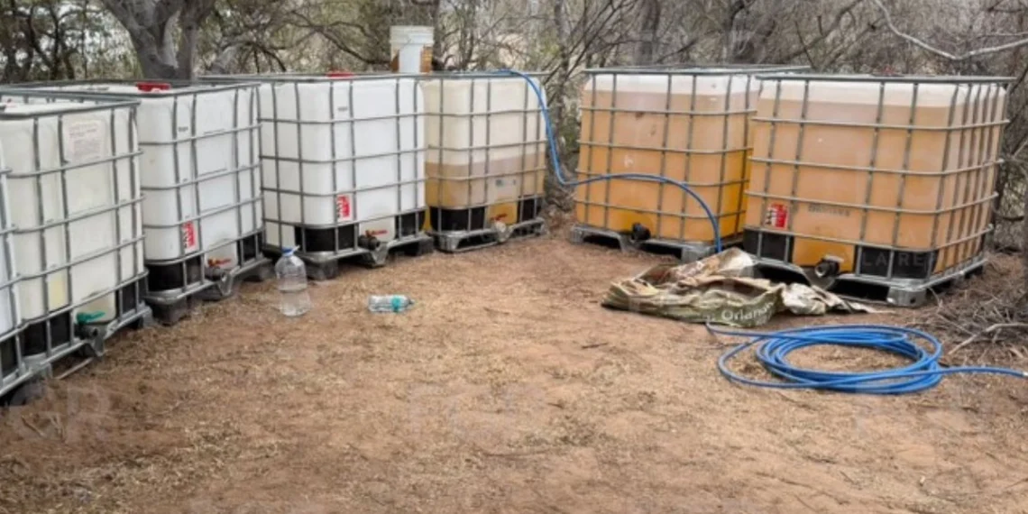 Localizan toma clandestina en Guaymas y aseguran más de 2 mil litros de diésel