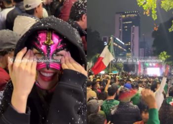 Kenia Os baila “La Chona” y celebra el triunfo de México en el Ángel de la Independencia sin ser reconocida