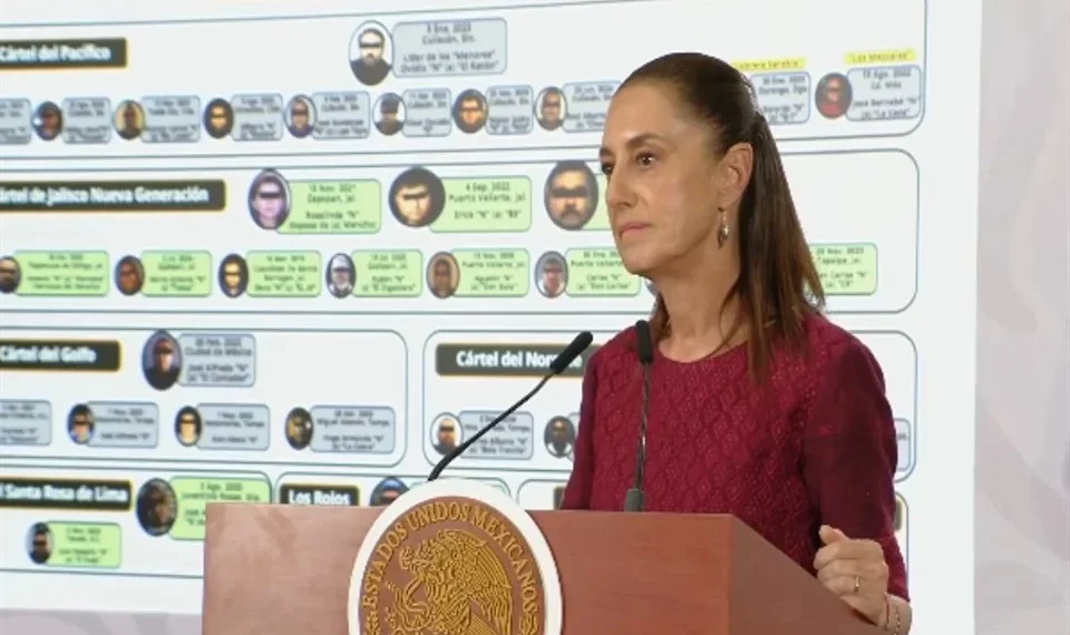 Muestra Claudia Sheinbaum capos capturados por AMLO