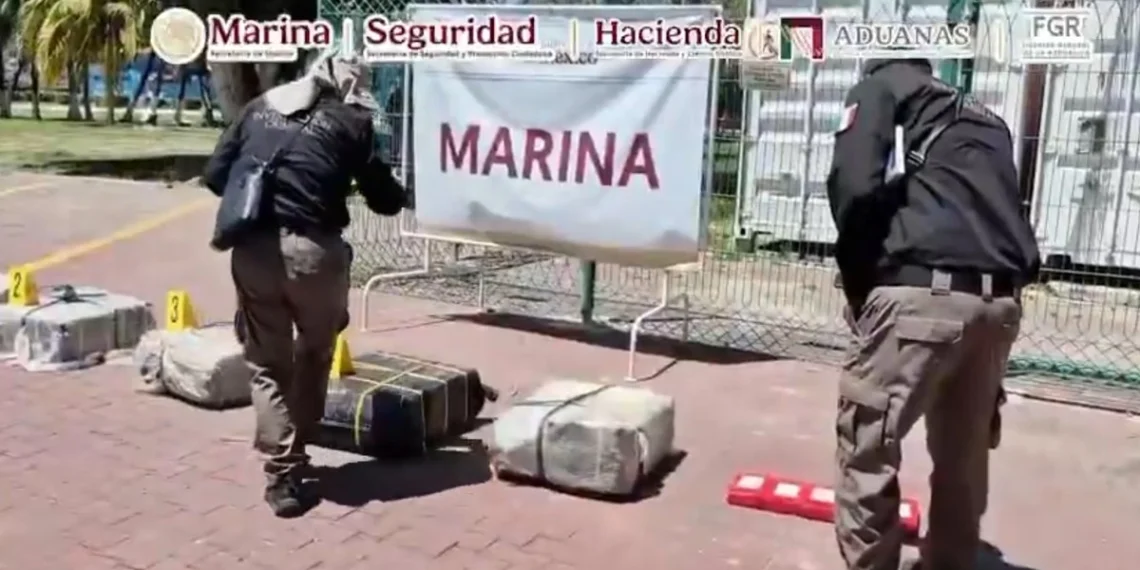 La Marina y agencias federales aseguran 270 kilos de cocaína en el puerto de Manzanillo