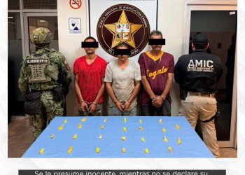 Cateo conjunto AMIC-DEFENSA en Cajeme deja tres detenidos y narcótico asegurado