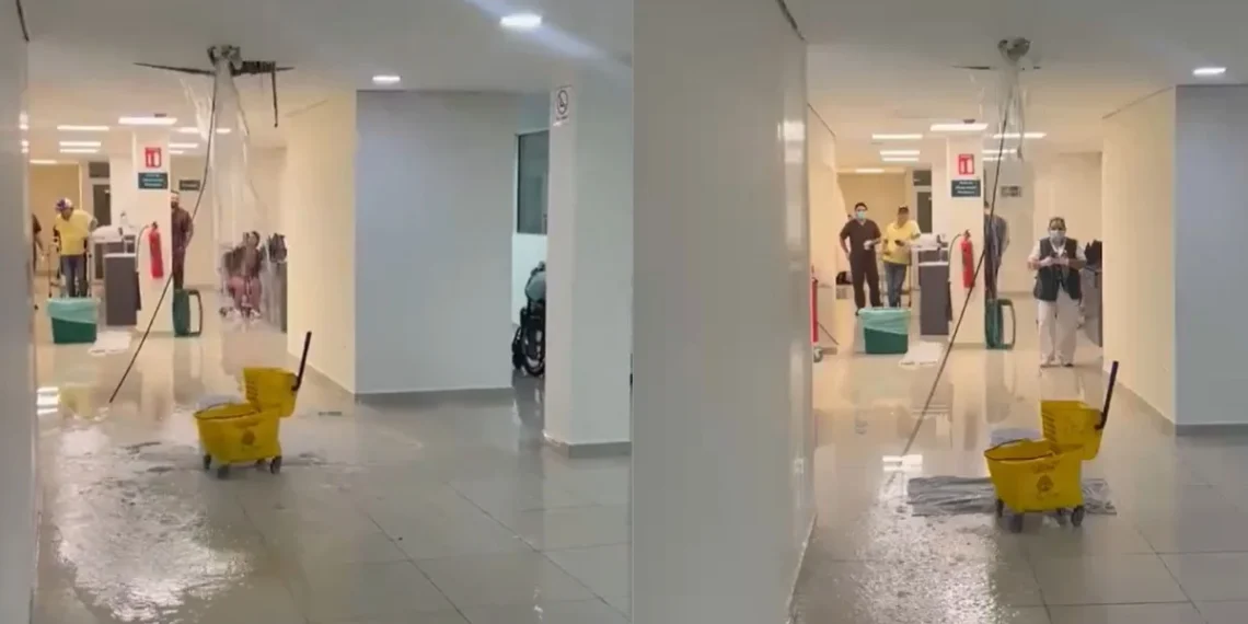 Lluvias provocan filtraciones en el Hospital Universitario