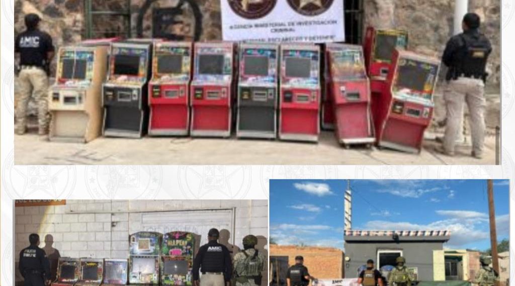 Despliega FGJES operativo simultáneo coordinado y asegura máquinas tragamonedas en Hermosillo, Caborca y Nogales