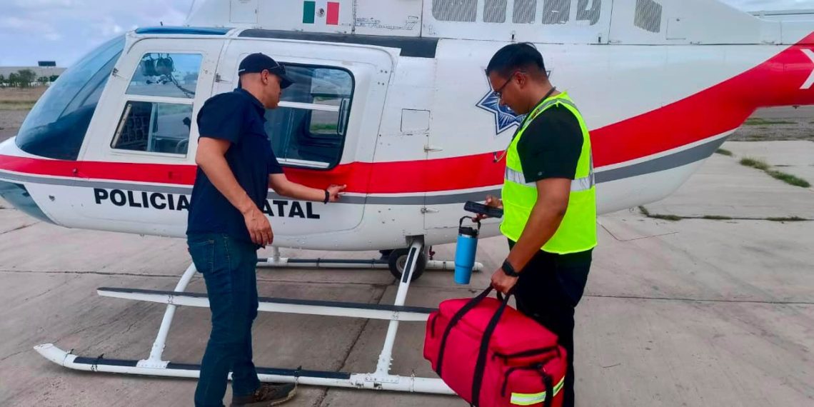Helicóptero de la Policía Estatal salva una vida en la comunidad guarijía de Aquinavo