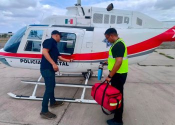 Helicóptero de la Policía Estatal salva una vida en la comunidad guarijía de Aquinavo