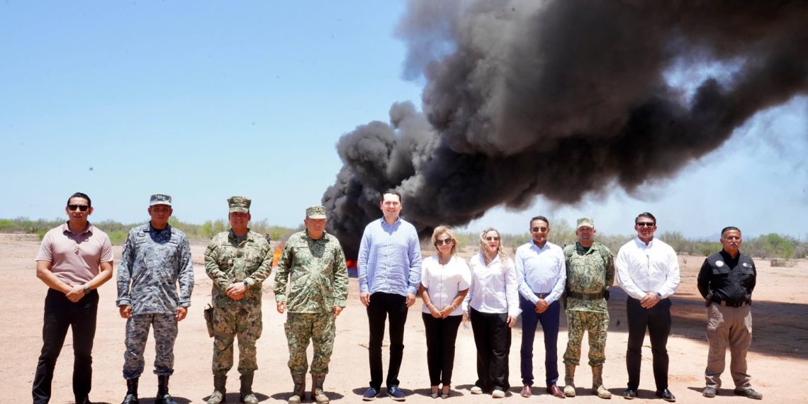 FGR lleva a cabo evento de incineración de más de una tonelada de narcóticos en Sonora
