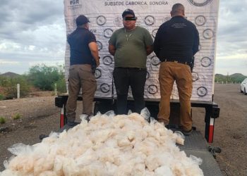 Asegura Mesa Estatal de Seguridad alrededor de 200 kilogramos de metanfetamina en Caborca