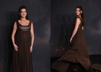 Anne Hathaway presume su embarazo en la alfombra roja