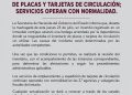 Secretaría de Hacienda informa sobre afectación en bodega de inventario de placas y tarjetas de circulación; servicios operan con normalidad