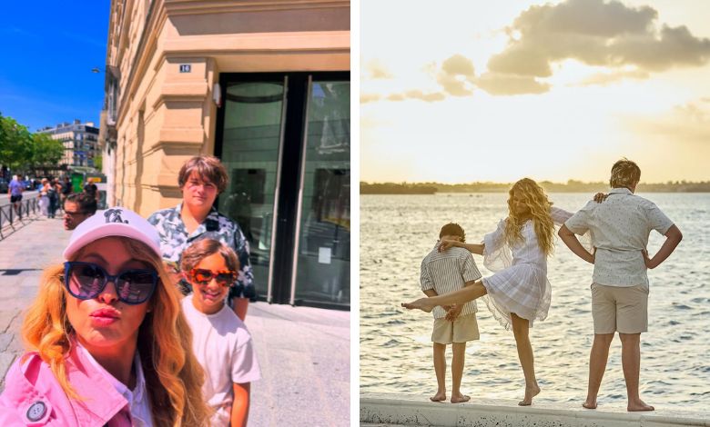 Paulina Rubio disfruta el verano junto a sus hijos