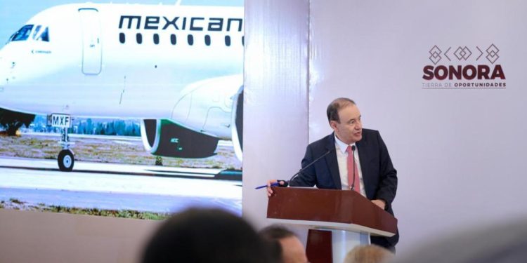 Gobernador Durazo trae a Sonora nueva ruta de Mexicana con respaldo de presidenta Sheinbaum
