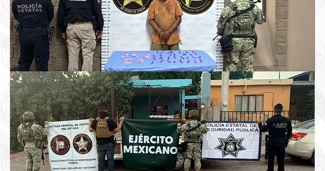 FGJES asegura droga y detiene a un hombre durante cateo coordinado en Hermosillo