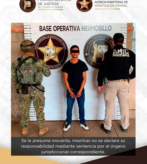 FGJES ejecuta orden de aprehensión por doble homicidio calificado cometido en Hermosillo
