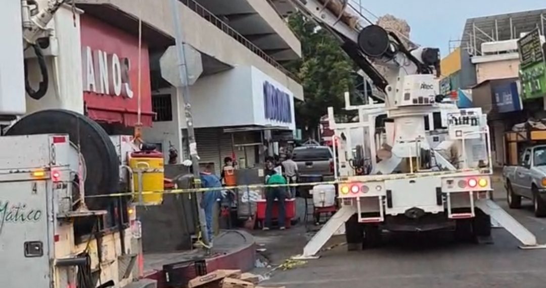 Falla subterránea de CFE deja sin luz al Centro de Hermosillo