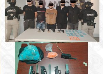 AMIC captura a cinco personas por posesión de armas de fuego y droga; uno cuenta con ocho órdenes de aprehensión en Hermosillo