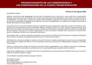 Gobernadoras y gobernadores de la 4T cierran filas en defensa de México y su soberanía
