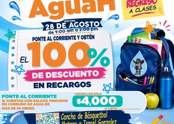 Realizarán Jornada de AguaH este viernes 28 de agosto con descuentos en recargos