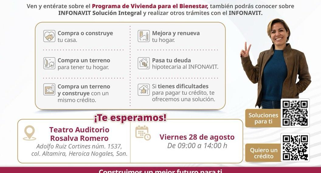 INFONAVIT celebrará “Feria de Servicios” en Nogales Sonora mañana viernes 28 de agosto.