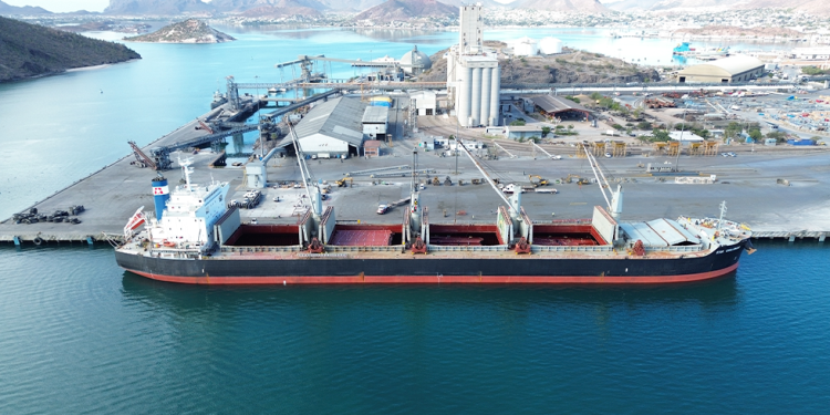 Puerto de Guaymas mueve 2.5. millones de toneladas de carga en 2026