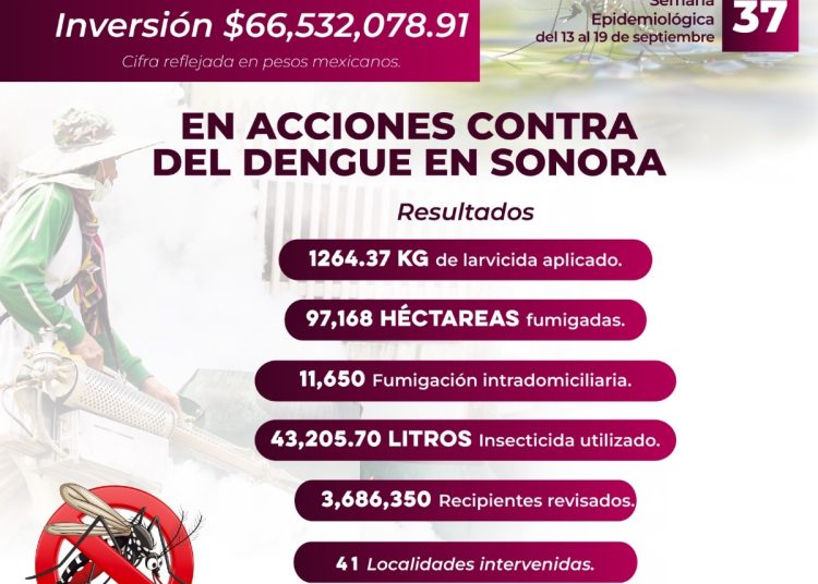 Refuerza Salud Sonora prevención del dengue ante posibles lluvias por huracán Polo