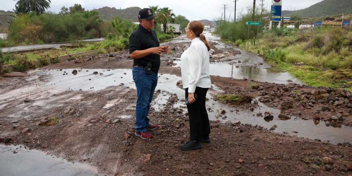 Supervisa Doctora Karla Córdova afectaciones tras las intensas lluvias registradas en Guaymas