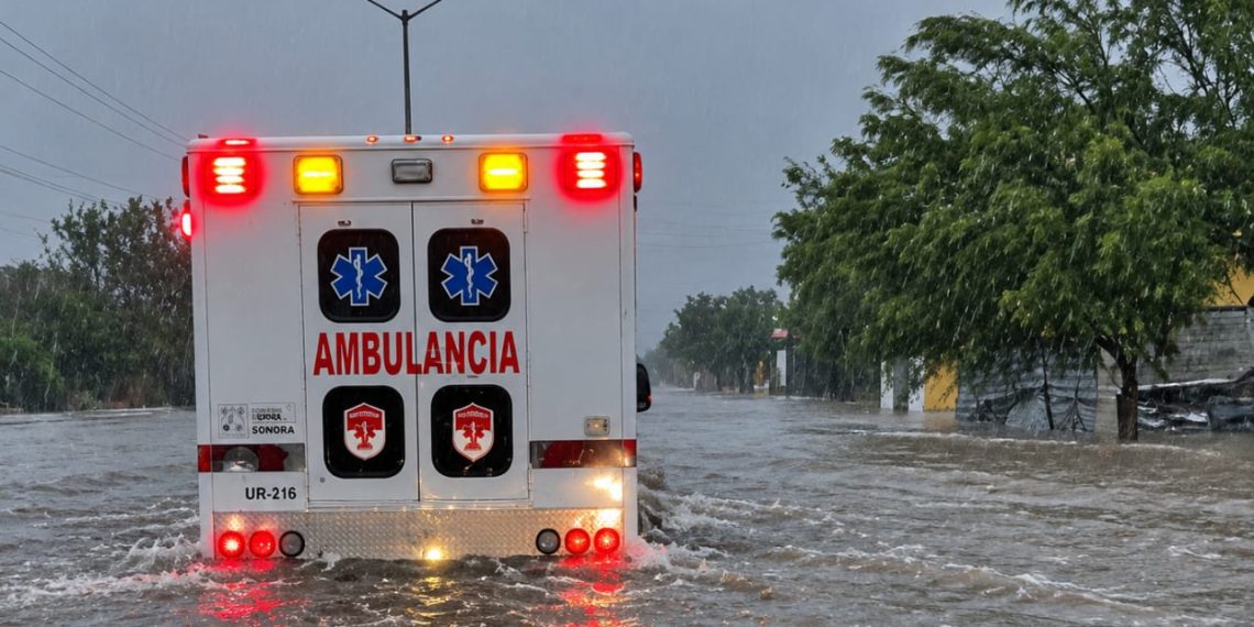 Atienden a mujer embarazada durante operativo de Salud por huracán Polo en Guaymas y Empalme