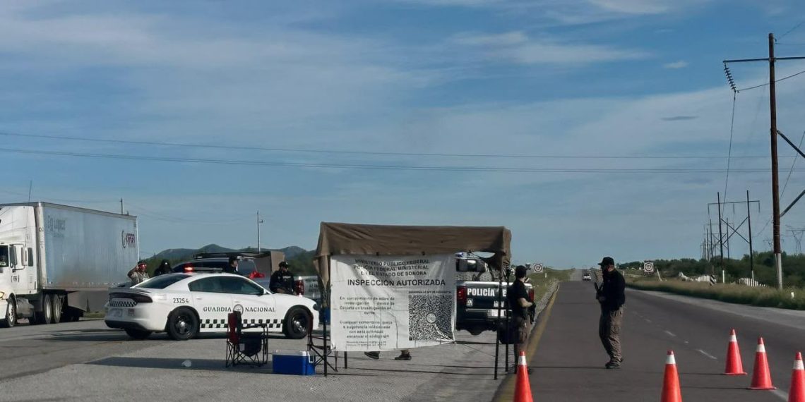 Autoridades federales y estatales mantienen vigilancia en carreteras de Sonora para prevenir retenes ilegales