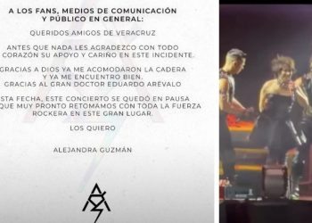 “Se me salió la cadera”: Alejandra Guzmán sufre luxación en pleno concierto en Veracruz 