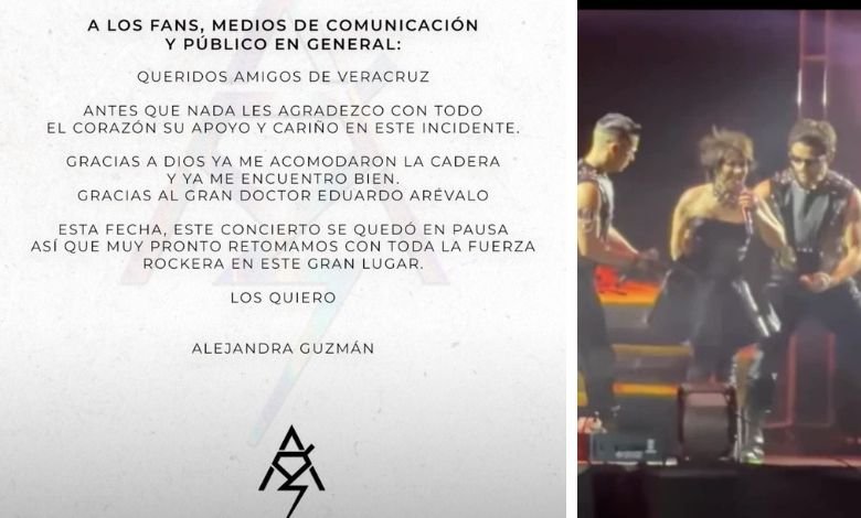 “Se me salió la cadera”: Alejandra Guzmán sufre luxación en pleno concierto en Veracruz