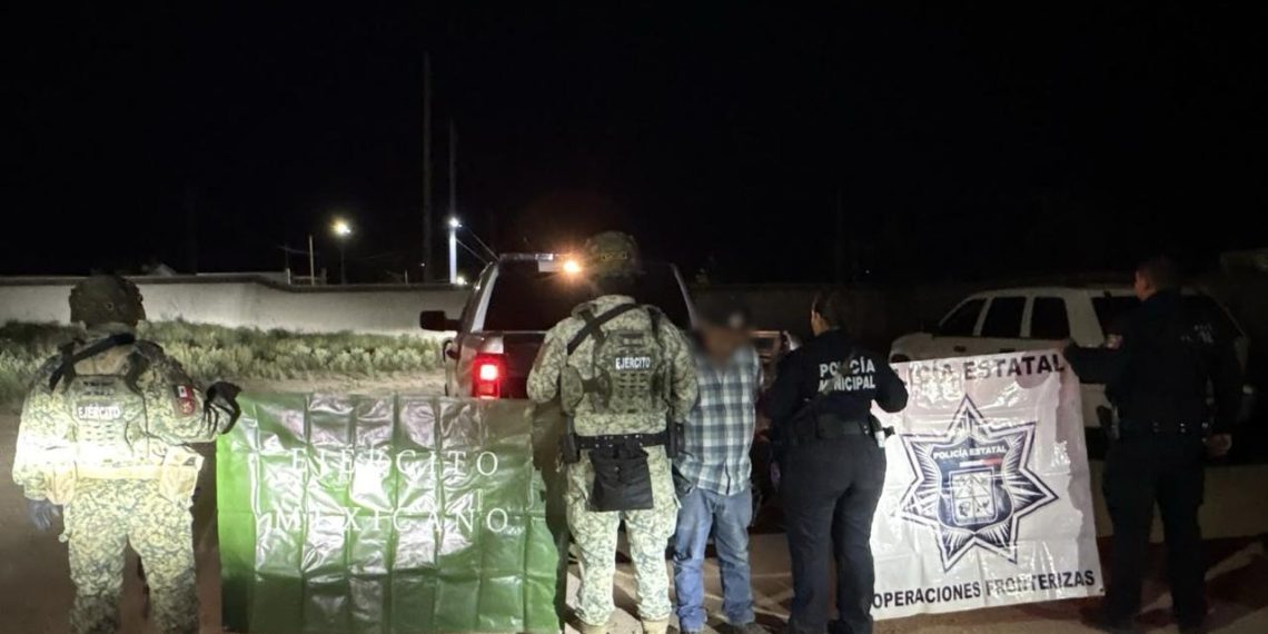 Detiene operativo coordinado a hombre con más de 100 envoltorios de narcótico en Agua Prieta