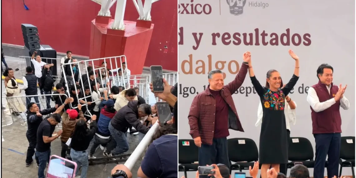 Normalistas y CNTE tensan la gira de Sheinbaum por Hidalgo y Oaxaca